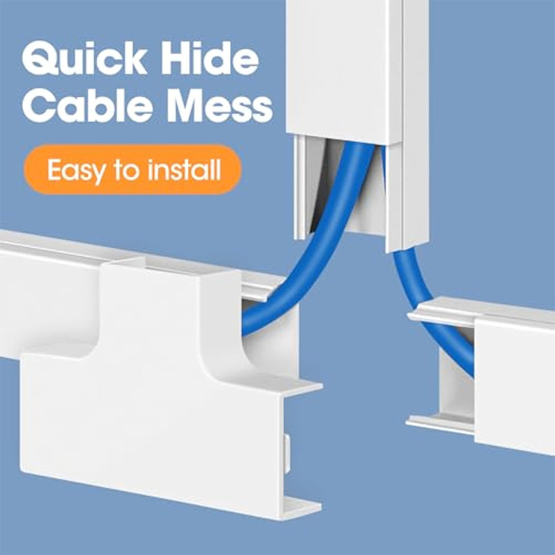Wall Cord Cover Wire Management Hide Cable Raceway Kit Cable Concealer ...