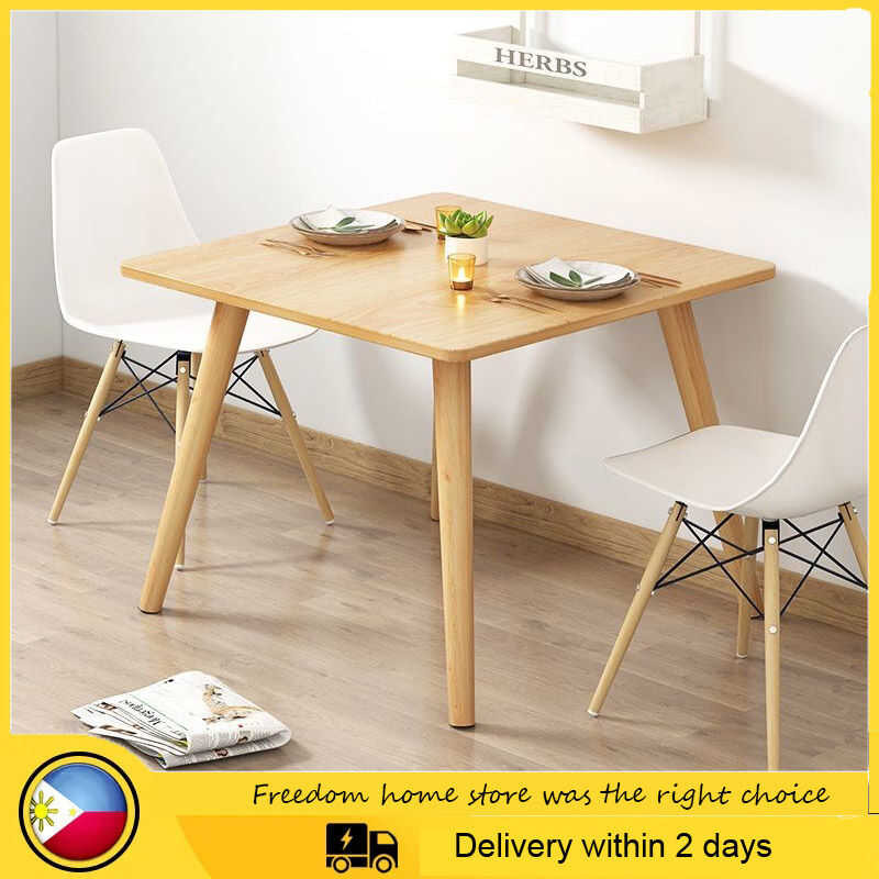 Dining Table Small Household Square Simple Eating Rental House Solid Wo ...
