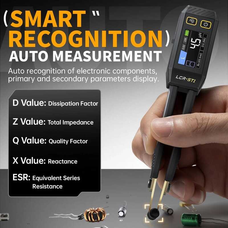 Lcr-St1, FNIRSI Mini Smart Tweezer, Component Tester, Resistance ...