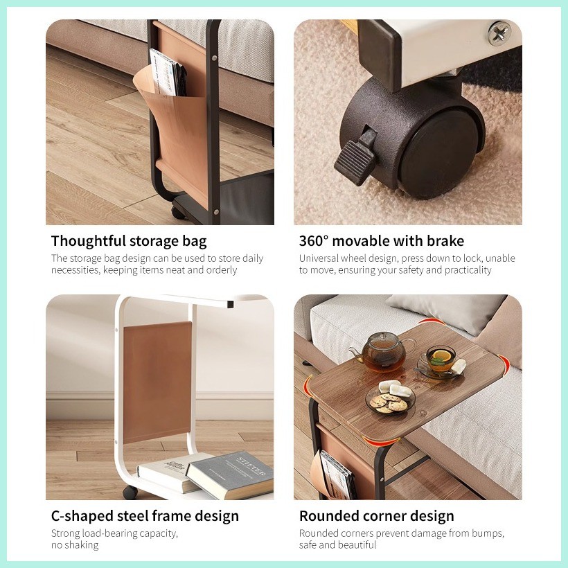 COD Corner Table Movable Sofa Side Coffee Table Nordic Side Cabinet ...