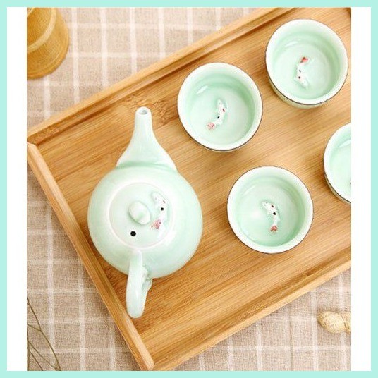 Japanese-Style Wooden Rectangular Tea Tray Wooden Breakfast Serving ...