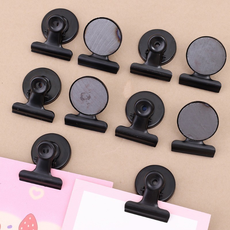 5Pcs Heavy Duty Black Round Magnetic Clips - Fridge Photo Notes Fixing ...