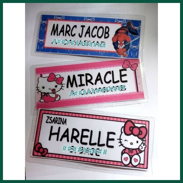 ♟ Back to School Laminated Name Tag for Kids ( without id lace ...
