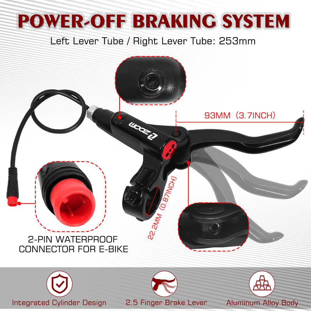 ZOOM MTB Bicycle Hydraulic Disc Brake 2 Piston EBike Scooter Hydraulic