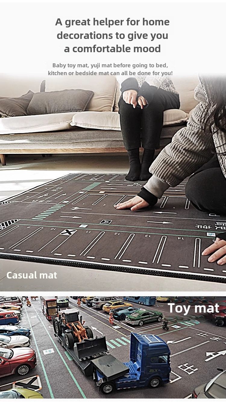 Floor Mat Simulation Parking Lot Children Crawling Game Traffic Scene ...