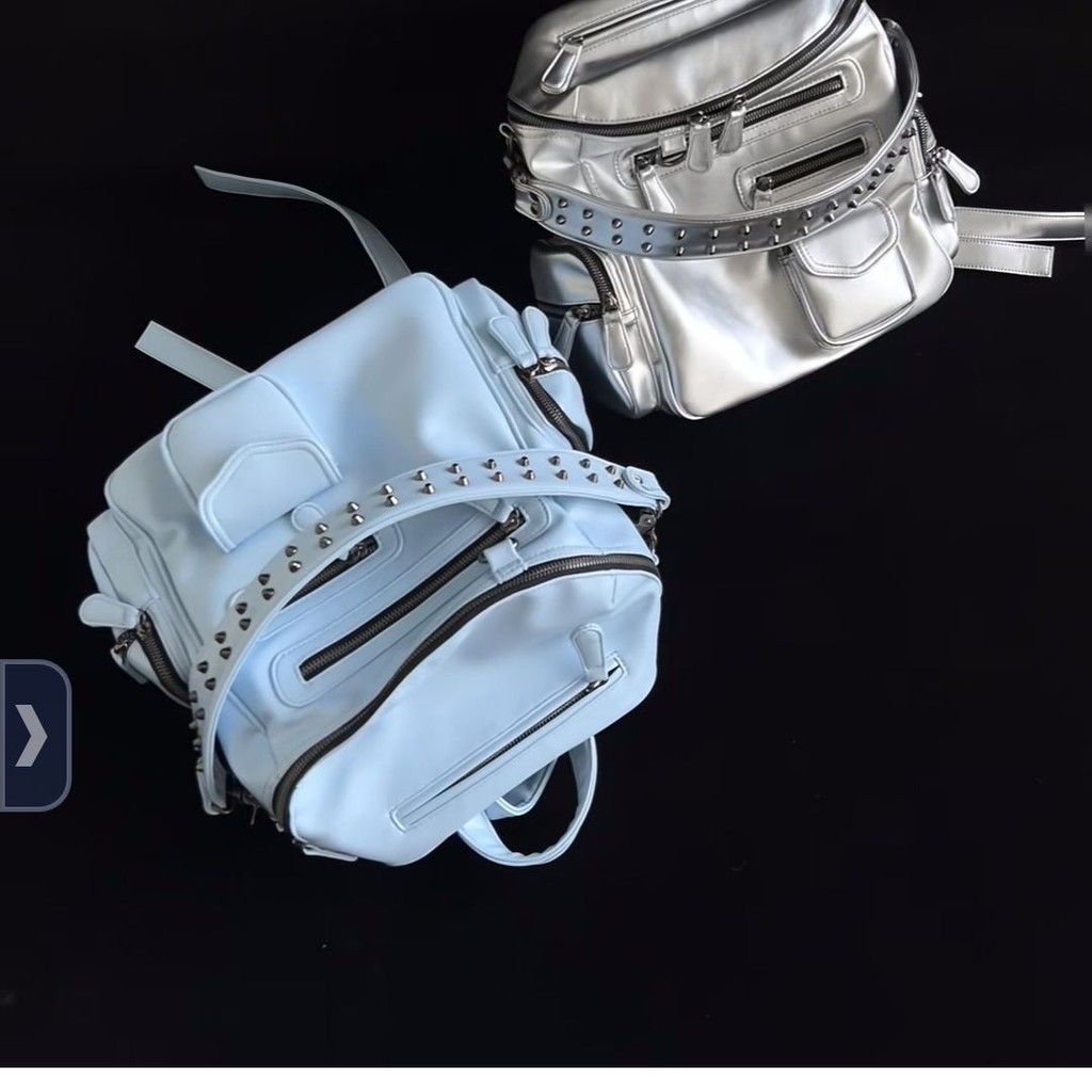 Niche Women's Silver Backpack 2024 New High-end Fashion Travel Bag ...