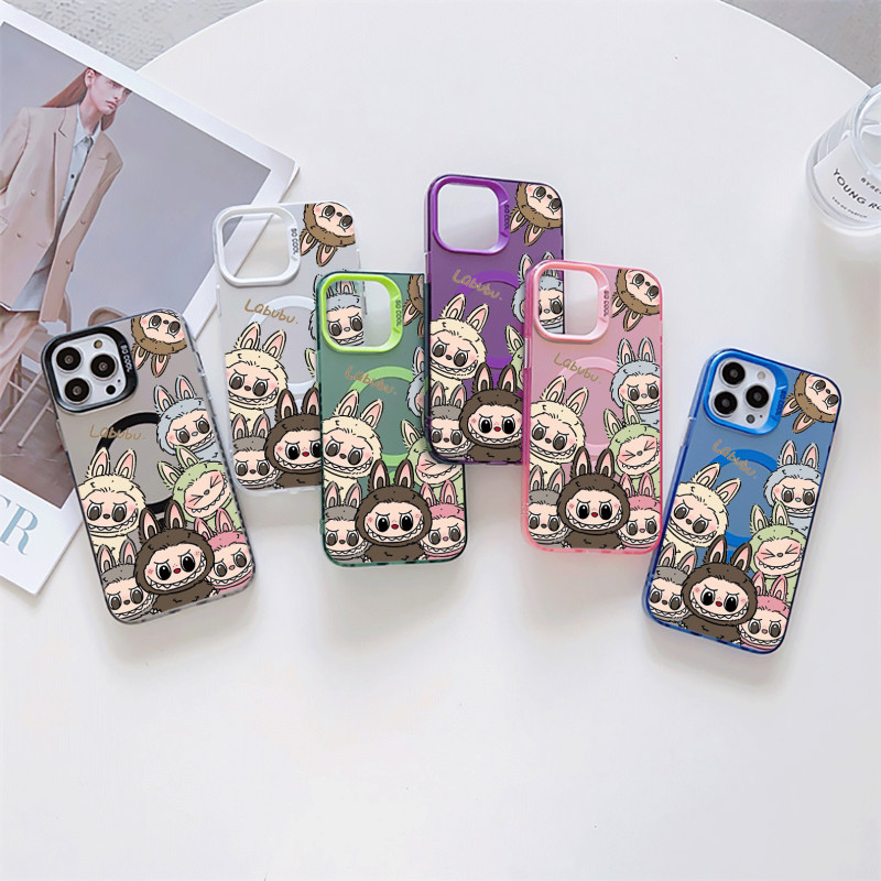 For iPhone 16 Pro Max/15 Pro POP MART Labubu Family MOKOKO ZIMOMO Hard