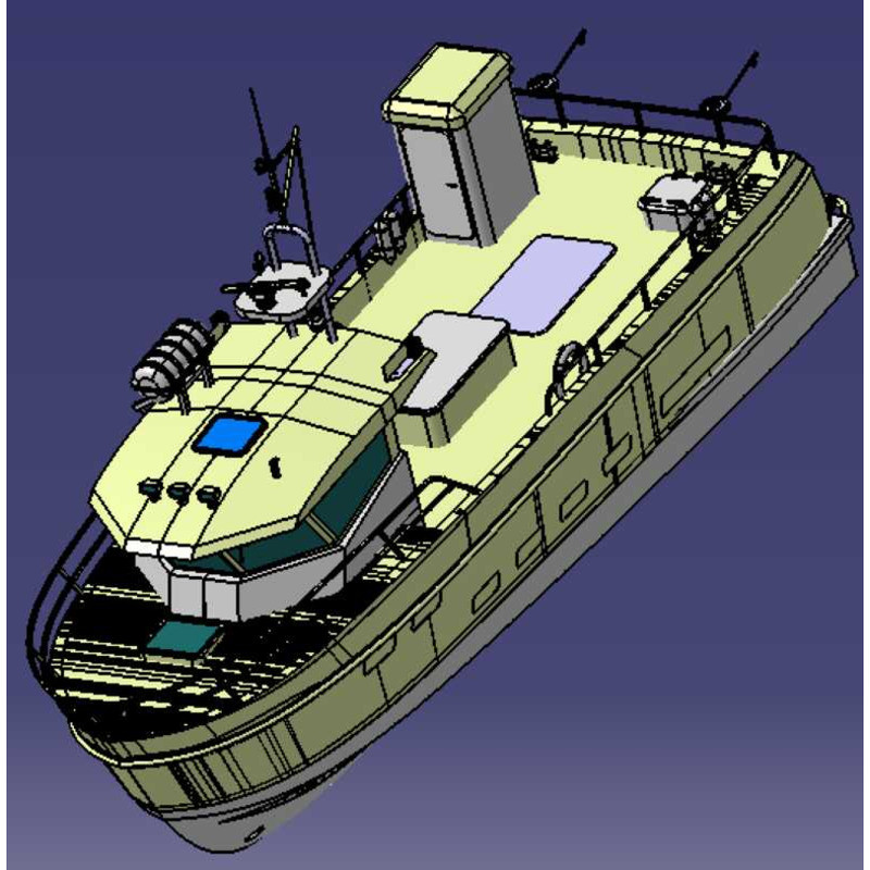 ☑♥ 13m Vessel Speedboat Curved Surface 3D Geometric Model Fishing Boat ...