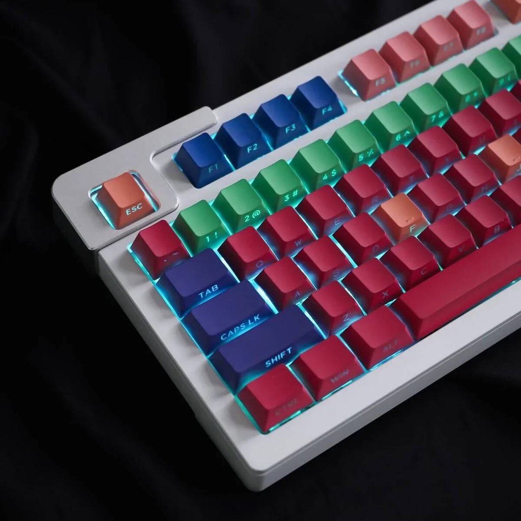 engraved Side light-transmitting 130-key mechanical keyboard keycap PBT ...