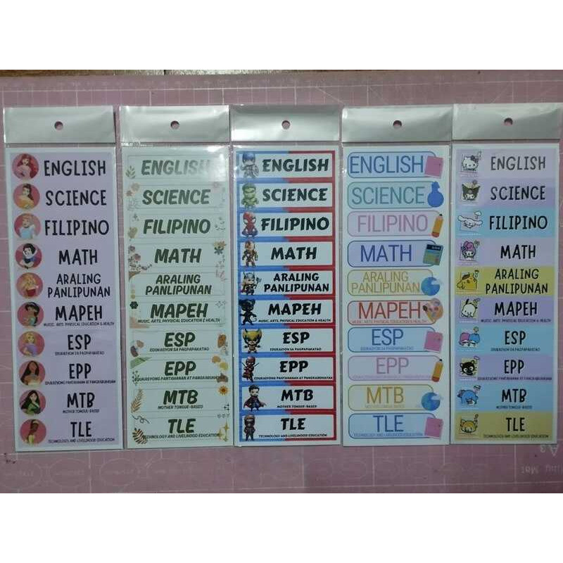 Subject Label Sticker UNCUT - 10 Subjects B25 | Shopee Philippines