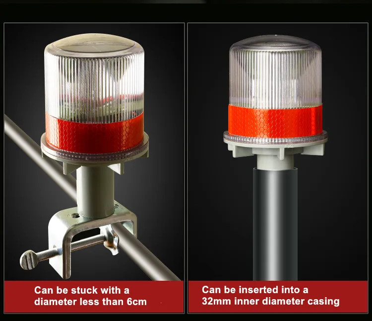 Solar Powered Marine LED Beacon Light Navigation Signal Sailing Warning ...