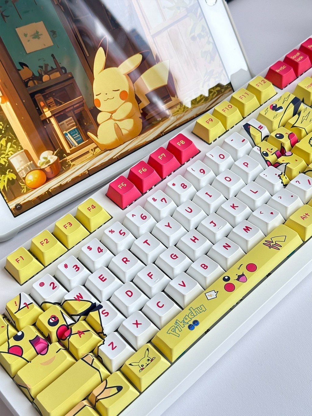 Pikachu Pokemon Keycap Cherry Profile PBT Five-sided Dye Sublimation ...