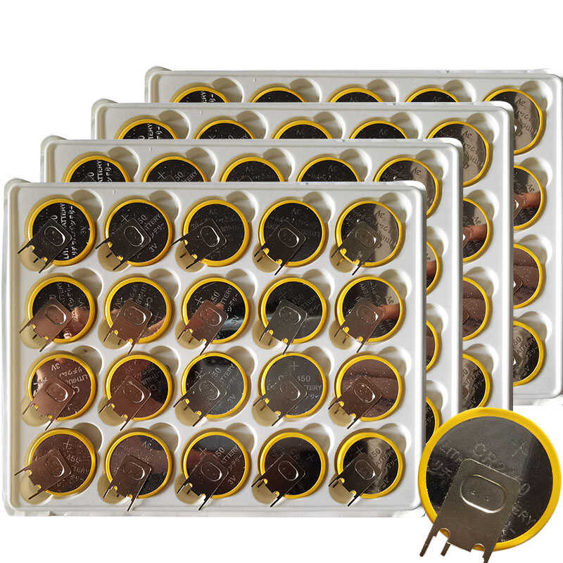 40/100/200Pcs 3-Pin Cr2450 Button Cell Batteries With W-Type Welding ...