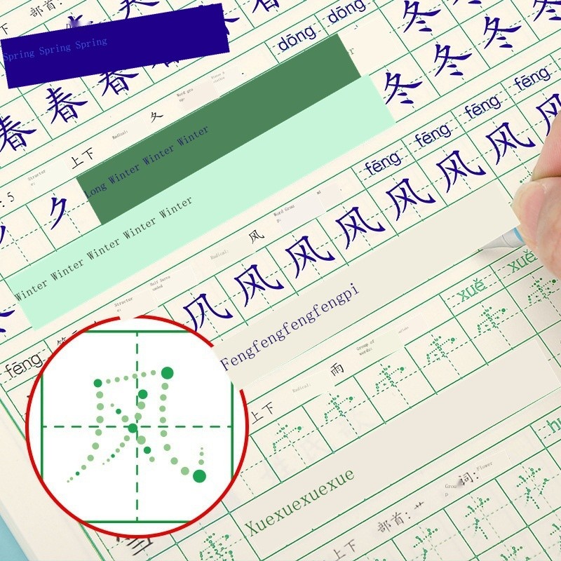 Dot matrix 1-6 grade primary school Chinese synchronous calligraphy ...