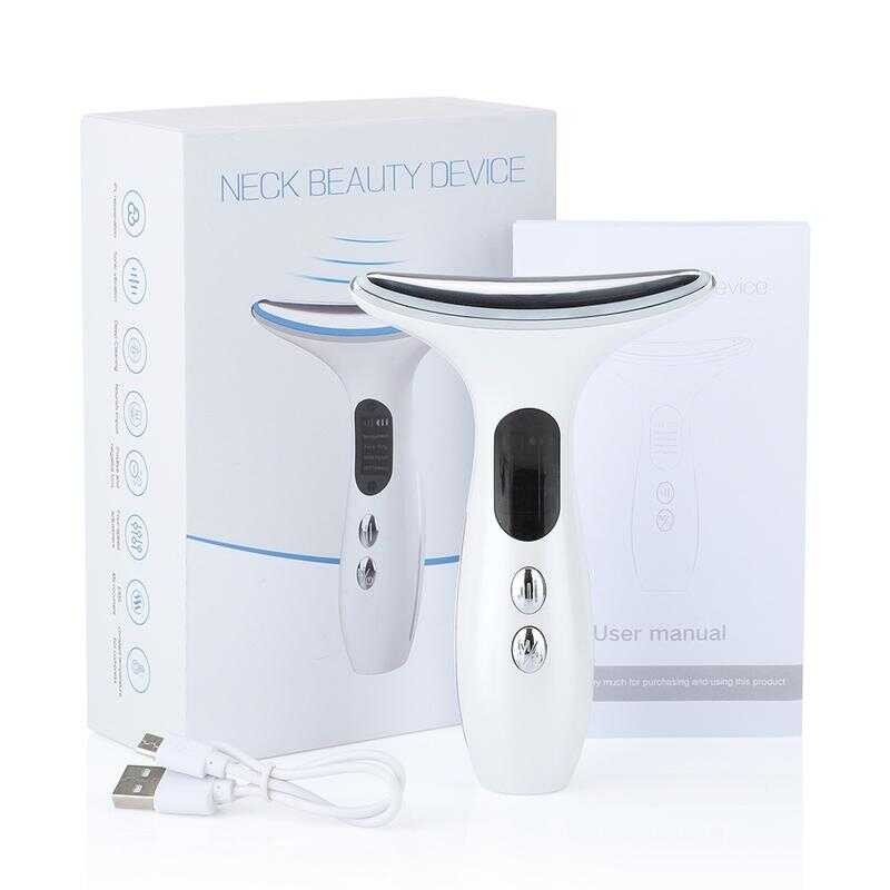Neck Face Beauty Device LED Photon Thapy Skin Tighten Double Chin Anti ...