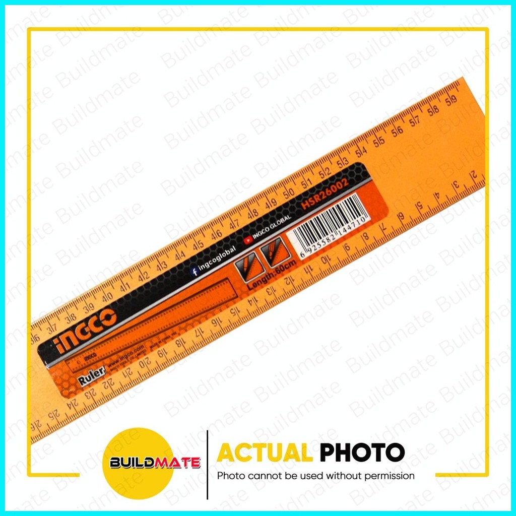 INGCO Ruler Aluminum 60cm HSR26002 BUILDMATE IHT | Shopee Philippines