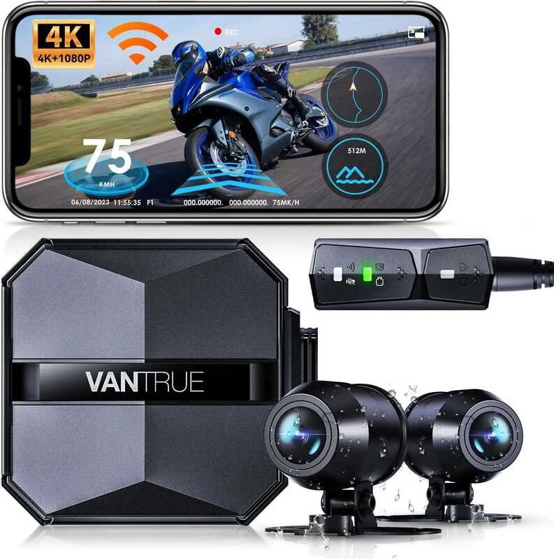 Yy Yy F1 Dashcam Motorcycle 4K Front And Rear Dash Cam Vantrue GPS Full ...