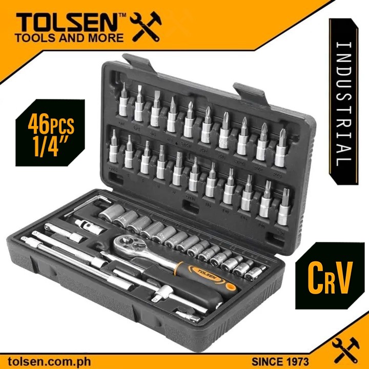 Tolsen 46pcs Industrial Socket Rachet Wrench Set (1/4