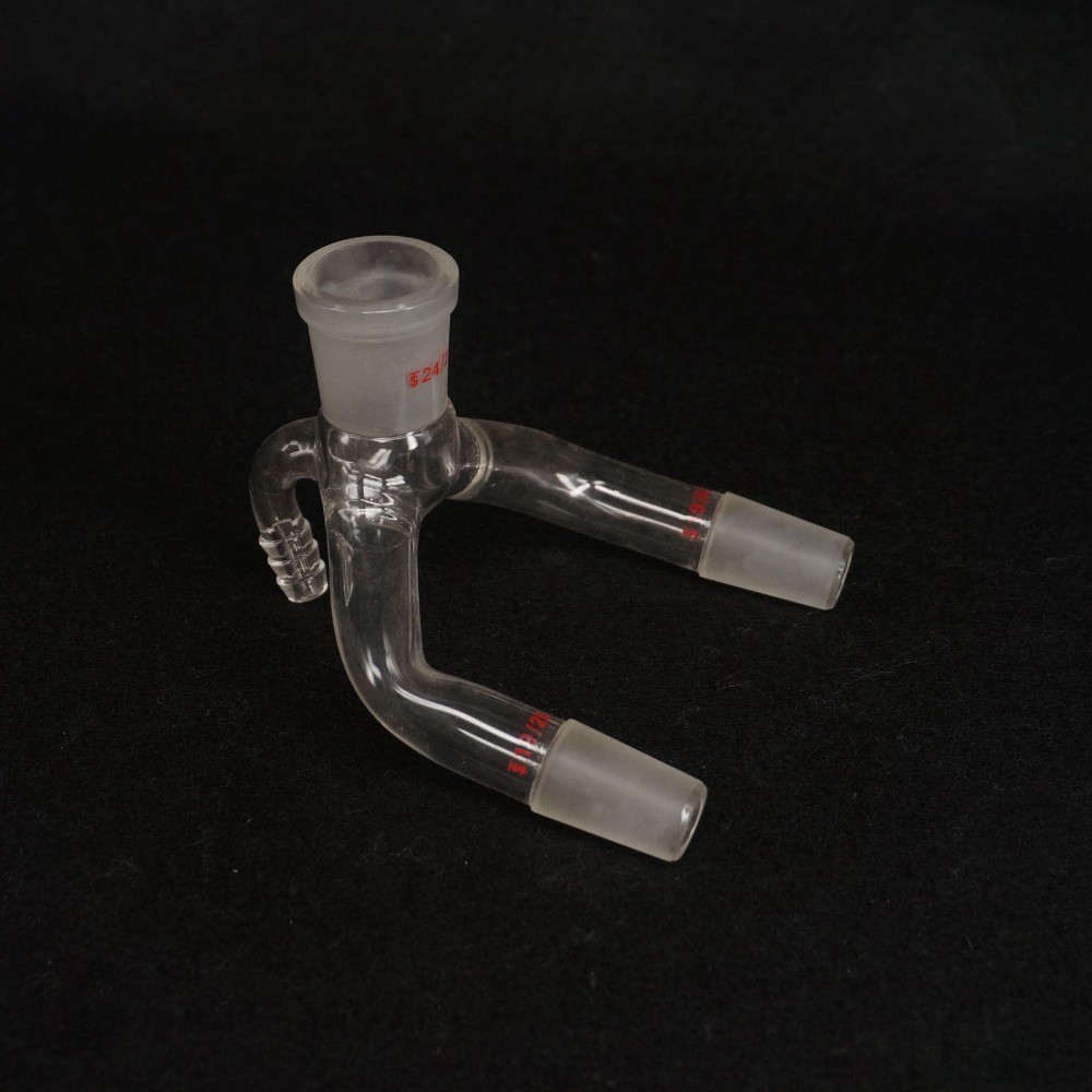 24/29 x 19/26 Joint 2Way Lab Glass Vacuum Receiver Adapter Science