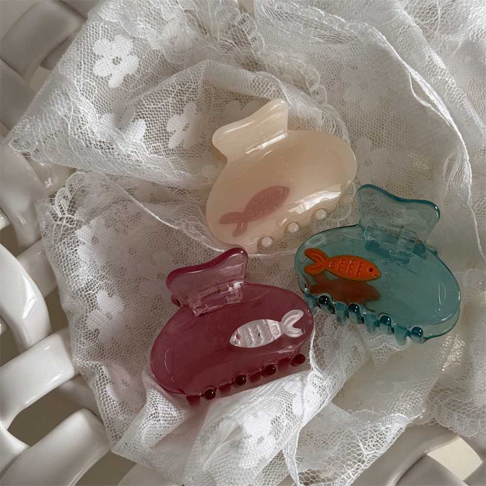 Creative Transparent Fish Tank Clip Hair Clip Cute Animal Small Fish ...