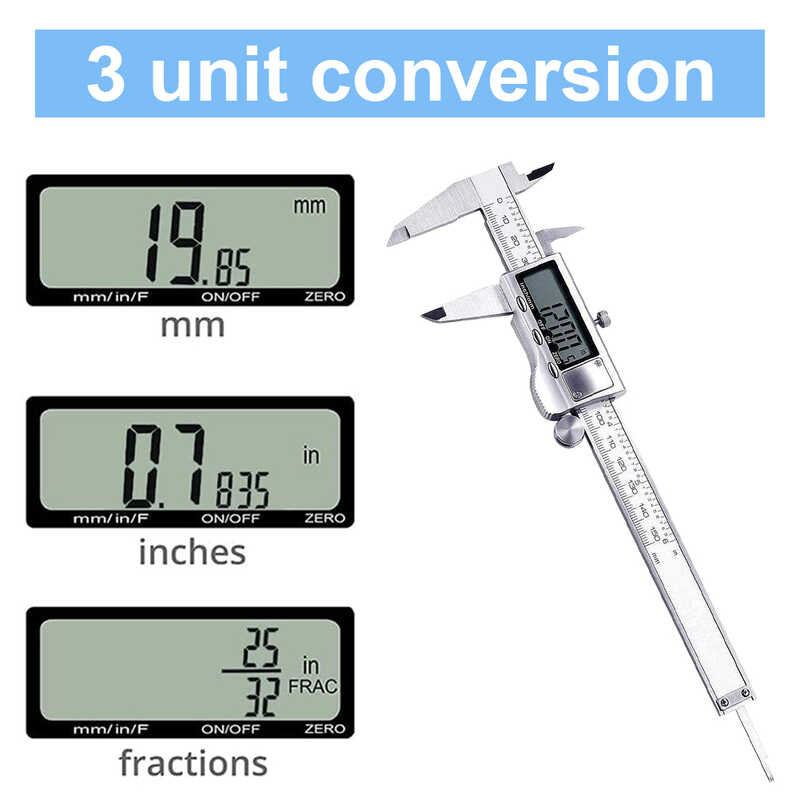 150 Mm/6Inch Depth Ruler Stainless Steel Pachymeter Na May Malaking LCD ...