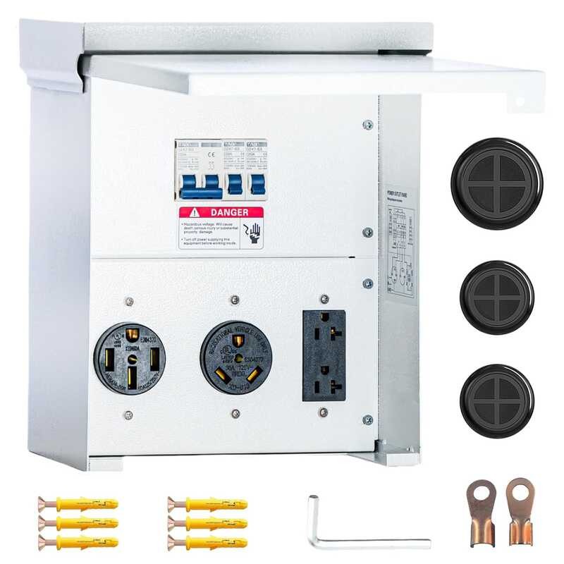 Panel,Rv Electrical Temporary Panel,50 30 20 amp rv Power Outlet Box