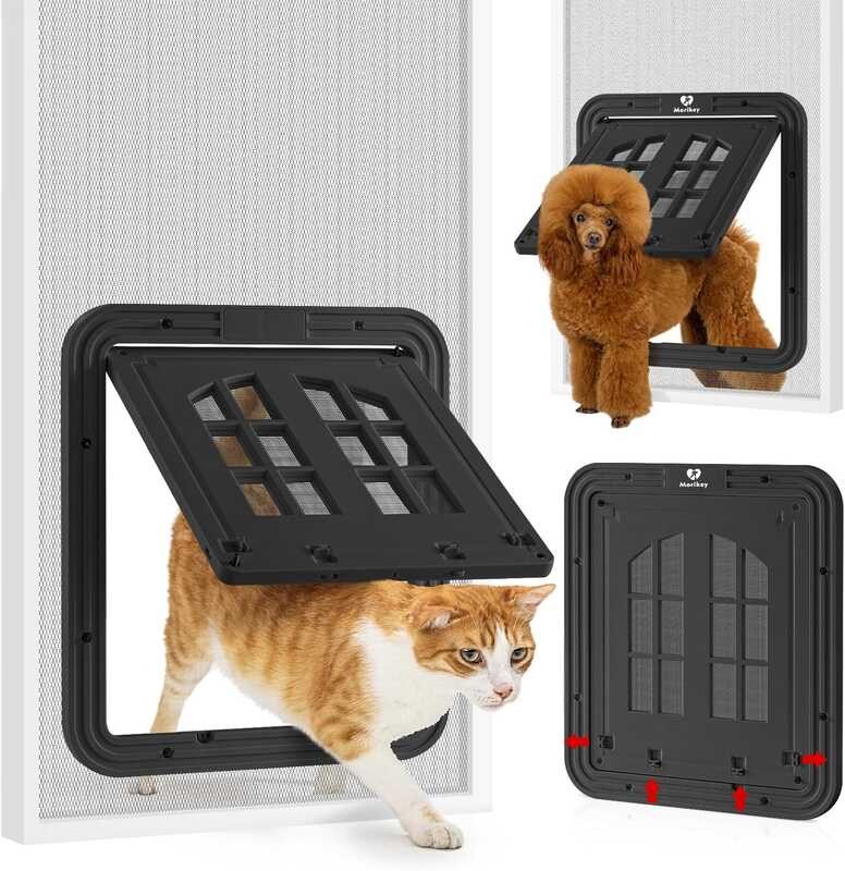 Morikey Door,Inside Opening 9.8×8.3Inch Cat 4 Entry Ways Door, Screen