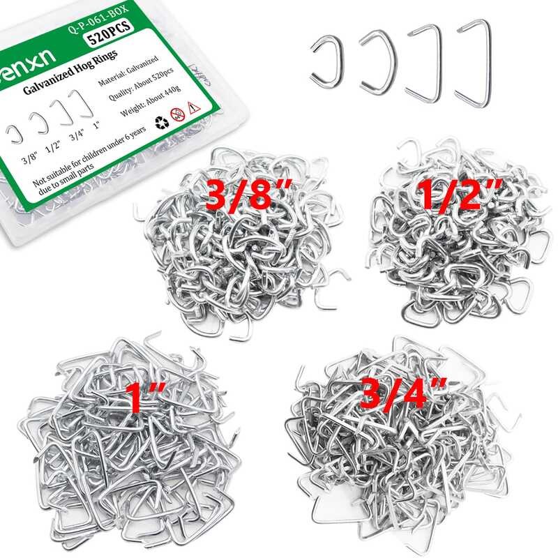 4 Sizes Aienxn Gaanized Ring Kit, 1" 3\/4" 1\/2" 3\/8" Hog Rings for