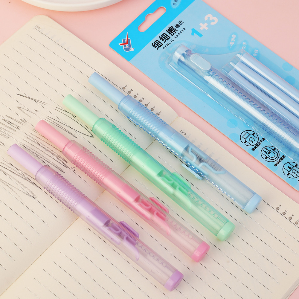 Retractable Rubber Erasers with Refills - Push-Pull Art Painting ...