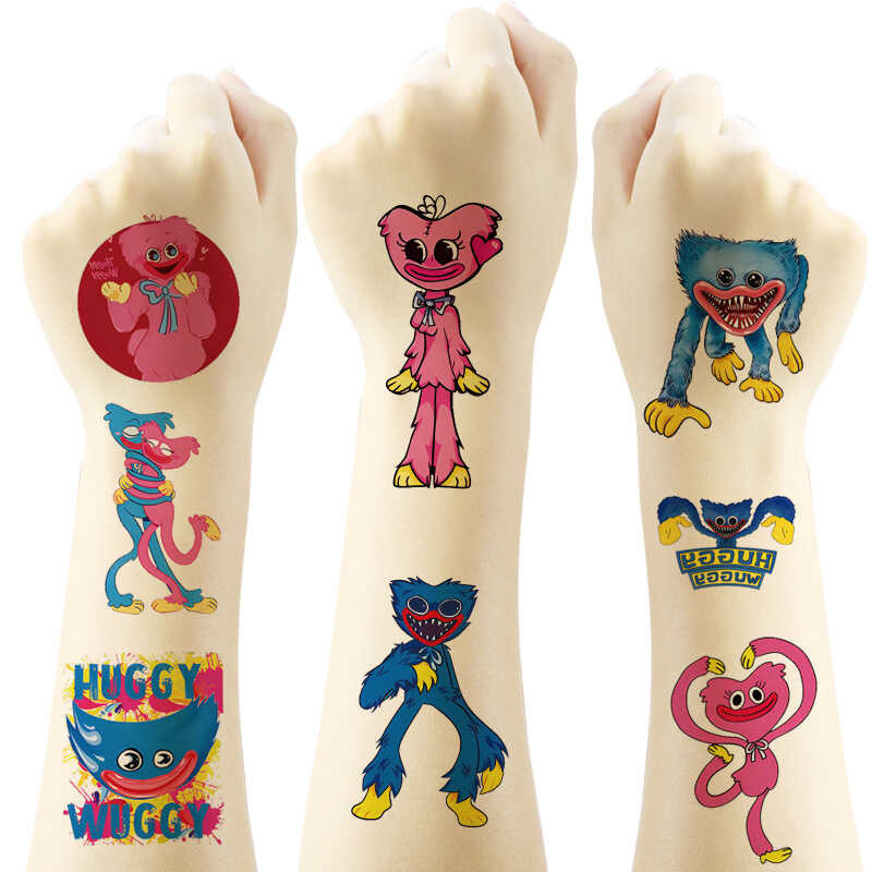 Poppy's Playtime Tattoo Stickers k Poppy Blue Big Cat Children's ...