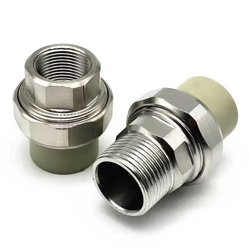 PPR Stainless Gray Steel Union Connector External Thread 1/2