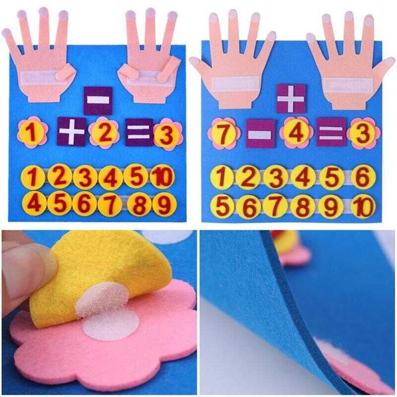Kid Montessori Toy Felt Finger Numbers Math Puzzle Children Counting ...
