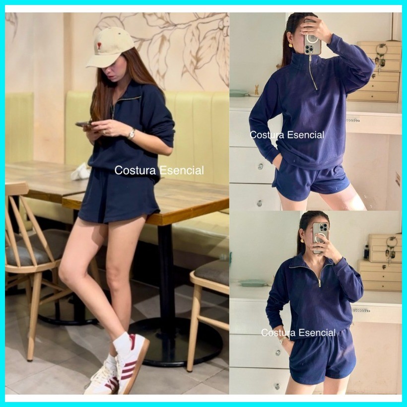 Costura George coordinates ( Quarter Zip top & Shorts ) | Shopee ...