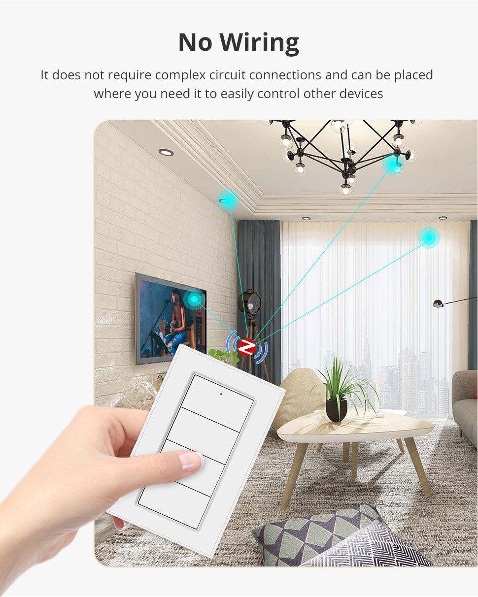 zemismart Wireless Smart Button,4gang Button Zigbee Switch for Home ...