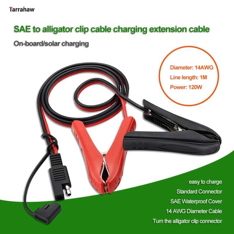 LANMINGLEL Crocodile Clip Al Connettore SAE 14AWG Batteria Crocodile Clip Al Cavo Di Estensione Del Connettore SAE Con SAE Polarity Reverse Adapter Per Moto, Auto, Ricarica Di Energia Solare (3.3FT - 11