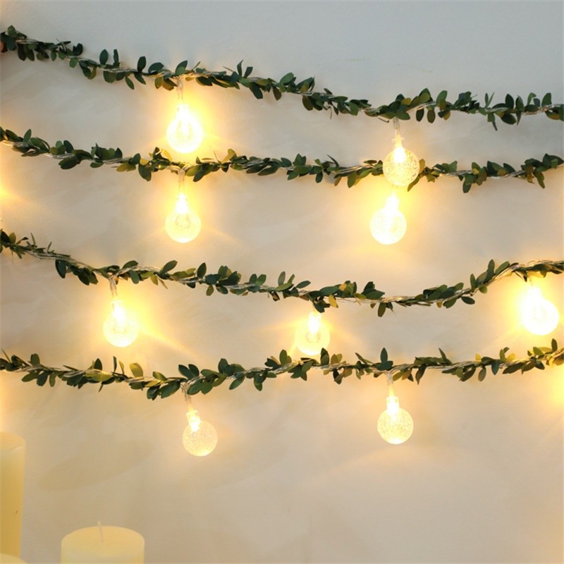 1.5M/3M/6M leaves garland fairy light led copper wire battery chain
