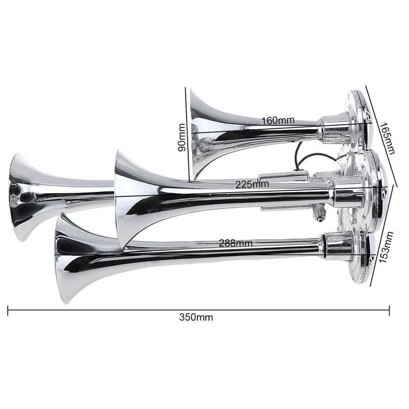 ZXH 12V 150Db Super Loud 4 Trumpet Universal Car Electric Air Horn