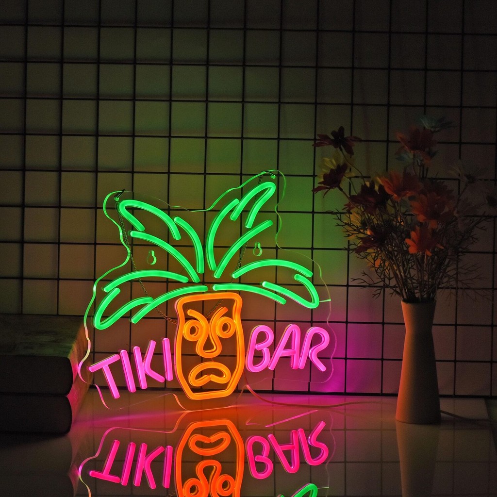 Tiki Its 5 00 O'clock Some Where Sign Party LED Neon Light Home Bar
