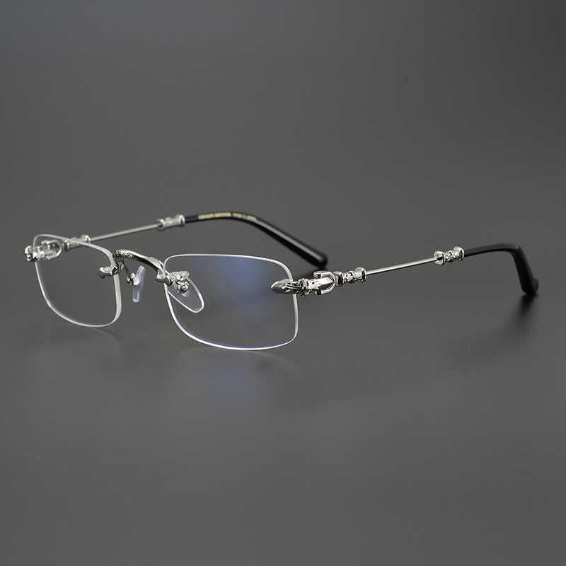 Craft Crow Heavy Series Versatile Handmade Rimless Glasses Frame Can Be ...