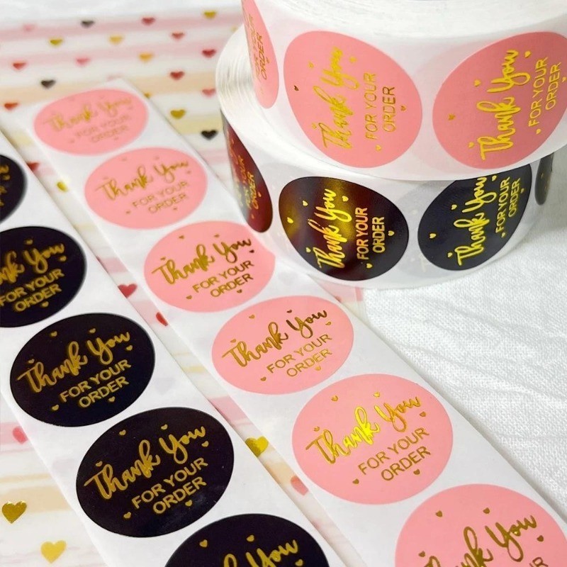 500pcs Round Thank You Stickers Gift Scrapbook Stationery Label Sealing ...