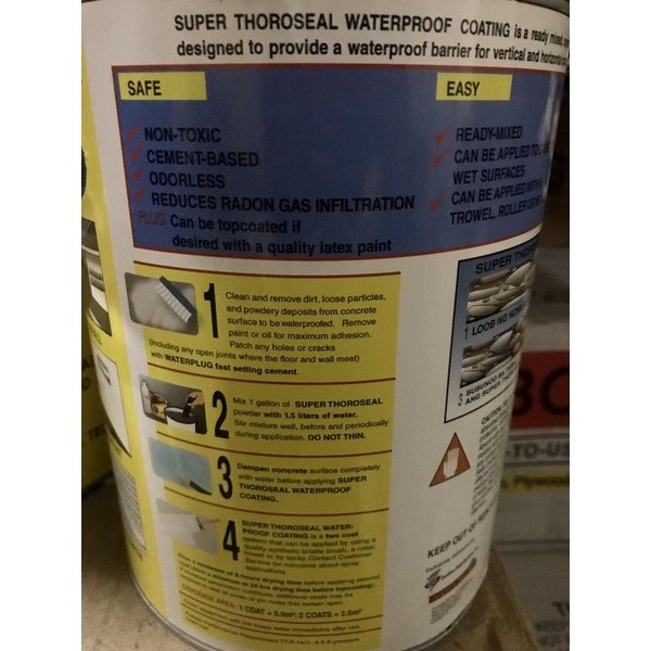 thoro super thoroseal waterproof coating color GRAY Gal size | Shopee ...