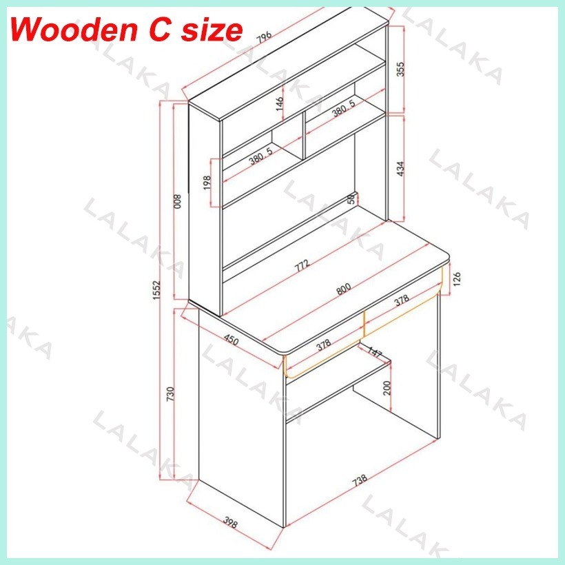 Study Table With Drawer Computer Table Desktop Home desk bookcase ...