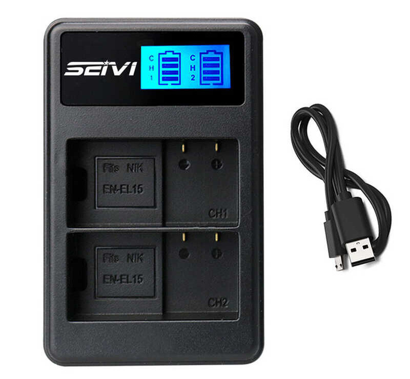 CELLONIC Caricatore Doppio Smart NP-W235 Per Fotocamera | Caricabatterie Veloce USB-C Con Display LED, Compatto Da Viaggio