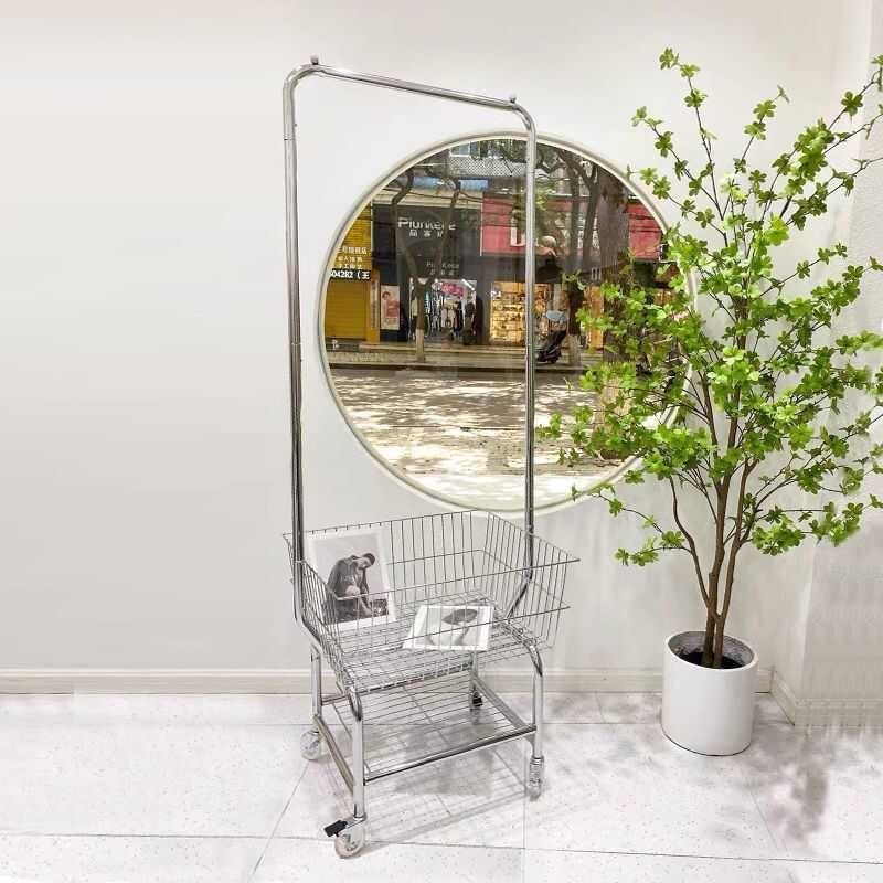 77 Mobile Display Rack Wheels, Store Shelves, Floor Standing Coat And ...