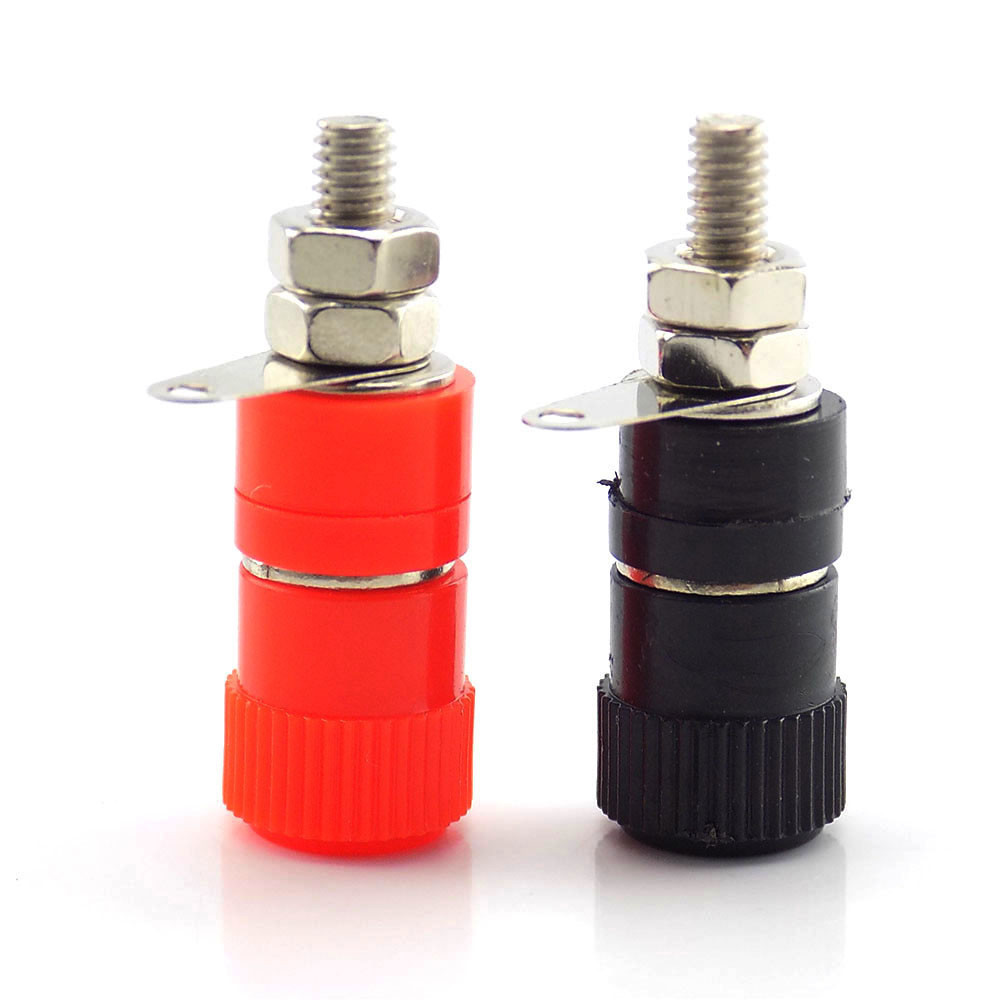 Connettori Banana A Forcella (Y) 4 Mm - Per Altoparlanti, Impianti Audio, Test, Placcati In Oro, Colore Rosso E Nero Per Polarità, Confezione Da 4