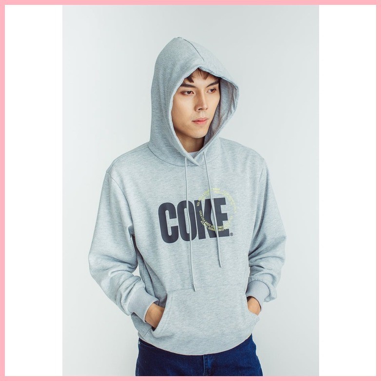 Mossimo Coca Cola Light Gray Unisex Modern Fit Hoodie with Embroidery and Flat Print Shopee Philippines