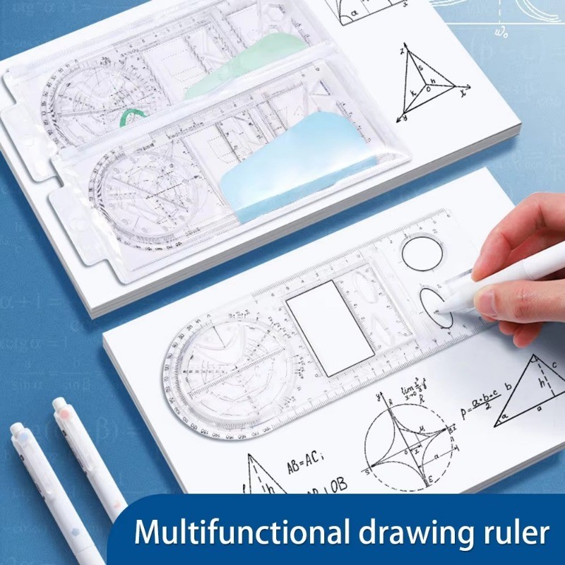 Multifunctional Geometric Ruler - Drawing Tools Plastic Ruler Set ...