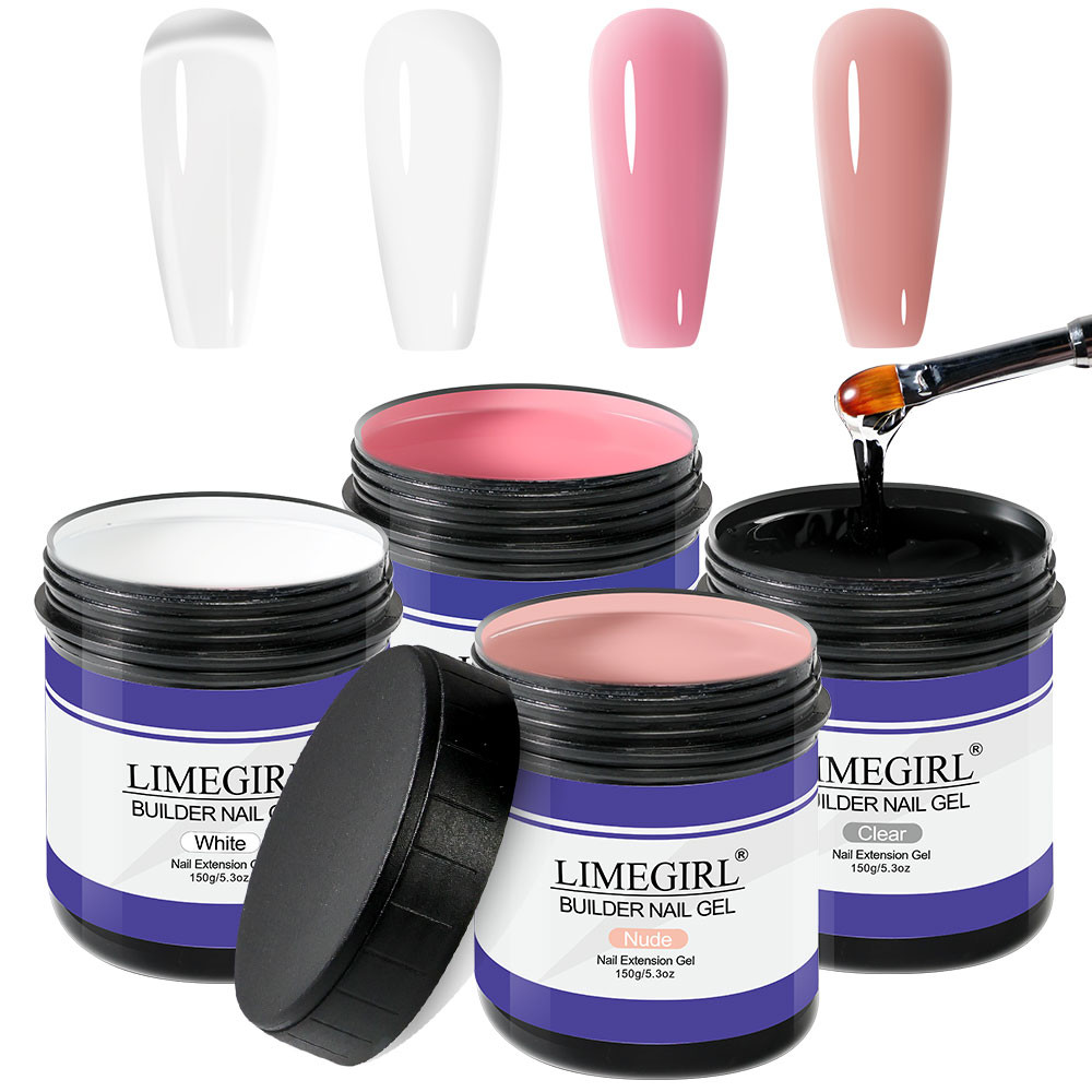 LIMEGIRL 150g Gel UV Builder Nail Art Tips Extension Clear Pink White