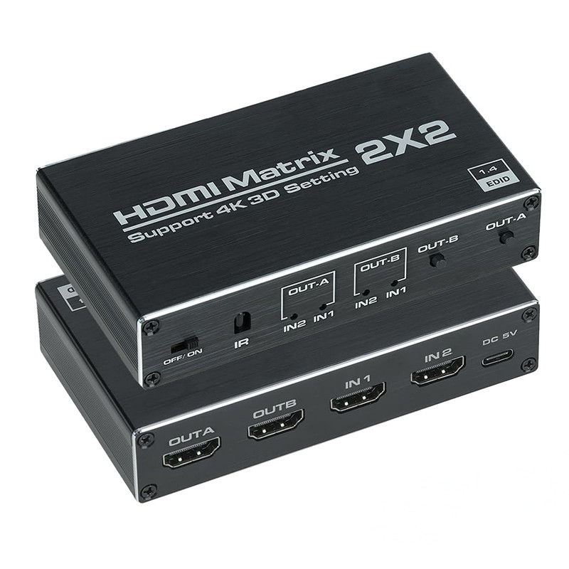 4K 60Hz HDMI Ture Matrix Switcher 2 in 2 out HDMI Video Matrix Switch