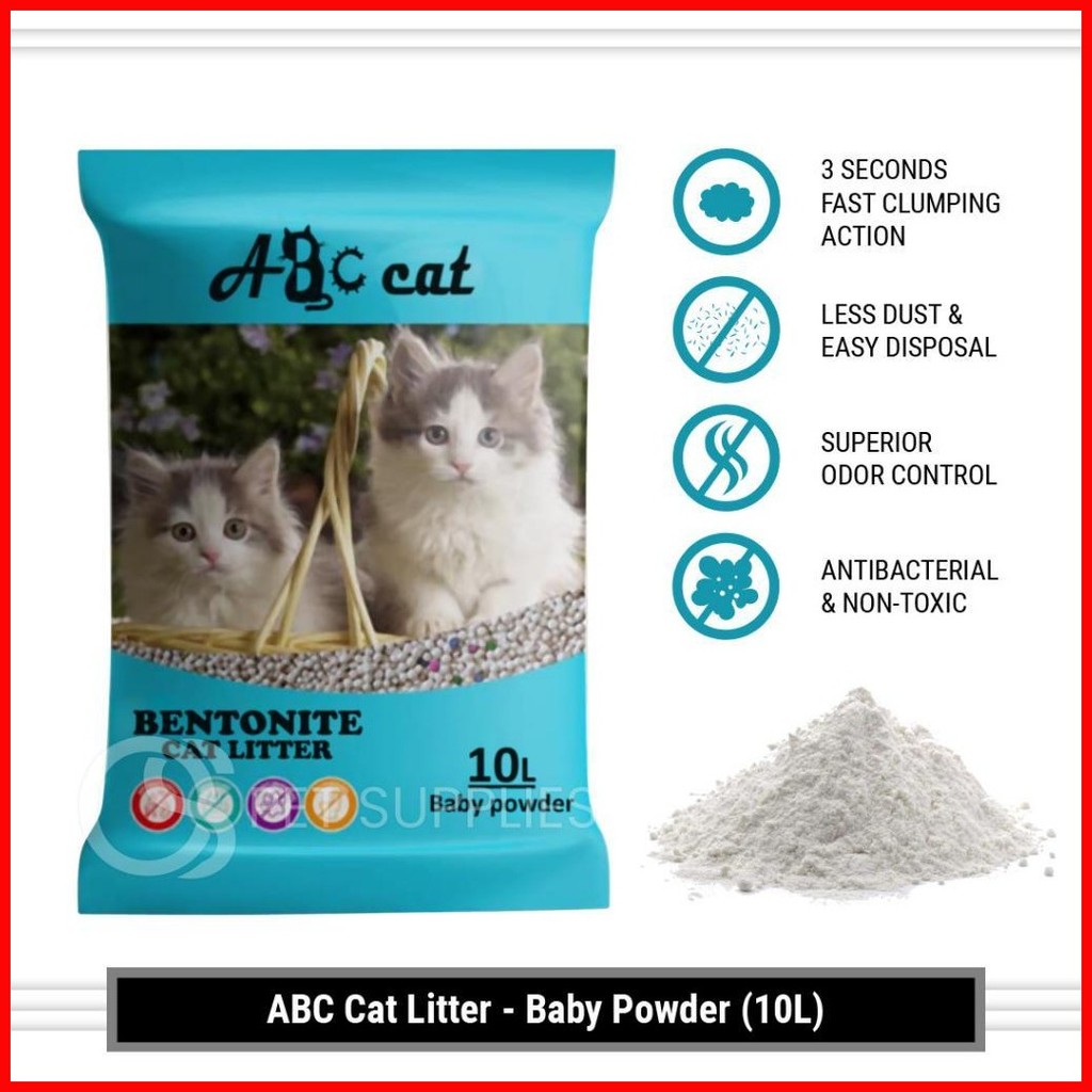 10L Liter ABC Bentonite Cat Litter High Absobant Clumping Sand | Shopee ...